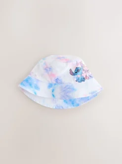 Blush Pink Blue Lilo & Stitch Tie Dye Effect Bucket Hat (1-16yrs)