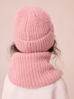 Blush Pink Fluffy Beanie (1-16yrs)