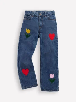 Boden Blue Applique Relaxed Jeans