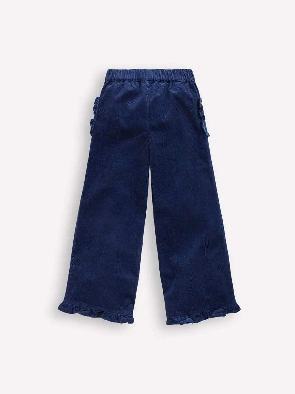 Boden Blue Cord Frill Pull-on Trousers