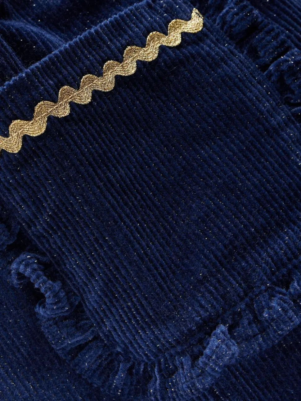 Boden Blue Cord Frill Pull-on Trousers