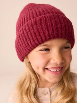 Burgundy Red Fluffy Beanie (1-16yrs)