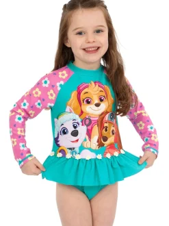 Character Blue PAW Patrol Skye Long Sleeve Floral Print Swimsuit