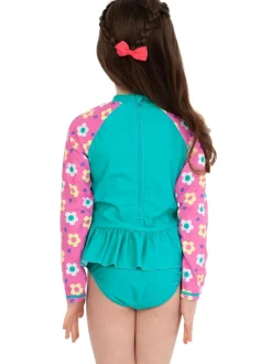 Character Blue PAW Patrol Skye Long Sleeve Floral Print Swimsuit