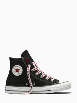 Converse Black Chuck Taylor All Star Hearts Hightop Trainers