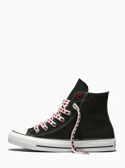 Converse Black Chuck Taylor All Star Hearts Hightop Trainers