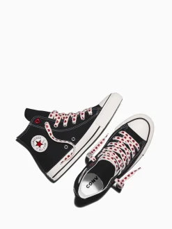 Converse Black Chuck Taylor All Star Hearts Hightop Trainers