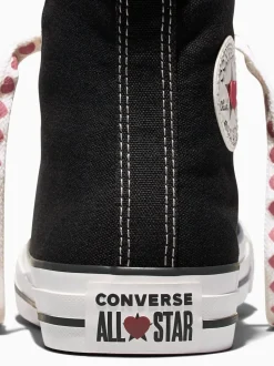 Converse Black Chuck Taylor All Star Hearts Hightop Trainers