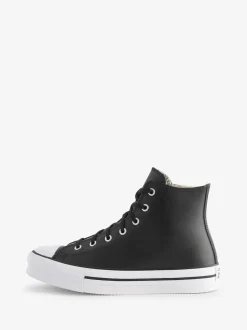 Converse Black EVA Leather Lift Youth Trainers