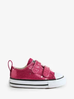 Converse Red Chuck Taylor All Star Infant Glitter EasyOn Trainers