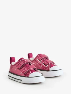 Converse Red Chuck Taylor All Star Infant Glitter EasyOn Trainers