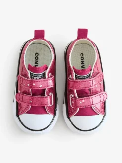 Converse Red Chuck Taylor All Star Infant Glitter EasyOn Trainers