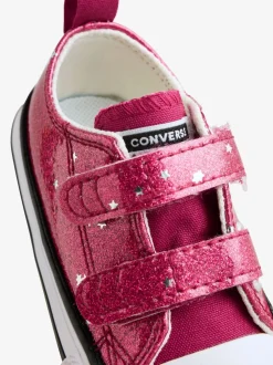 Converse Red Chuck Taylor All Star Infant Glitter EasyOn Trainers