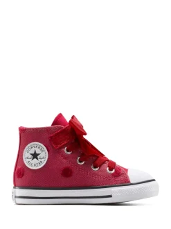 Converse Red Chuck Taylor Toddler Bow High Trainers
