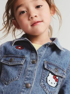 Cotton On Blue Hello Kitty Sasha Long Sleeve Denim Shirt Dress