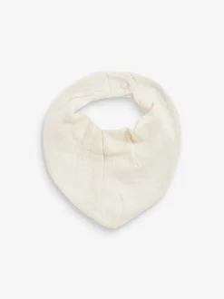 Cream Muslin Baby Dribble Bibs 3 Pack