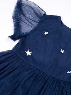 Frugi Blue Penny Applique Party Dress