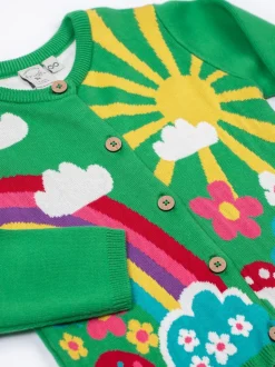 Frugi Green Corin Knitted Cardigan