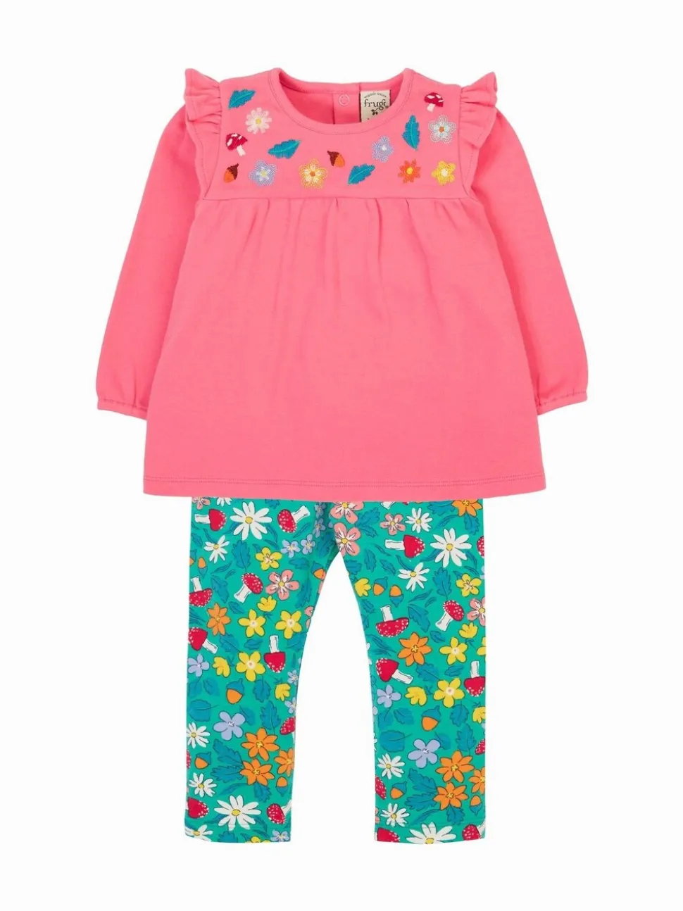 Frugi Pink Kyla Long Sleeved Top and Leggings Set