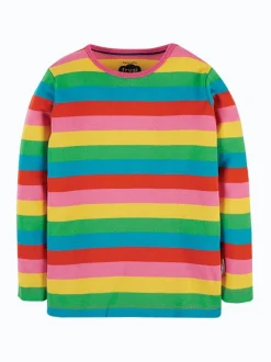 Frugi Pink Rainbow Stripe Long Sleeve Top