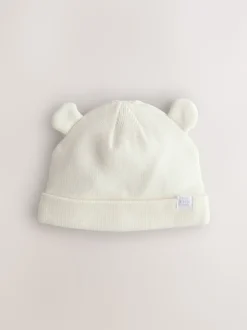 Grey/White 2pack Rib Baby Beanie