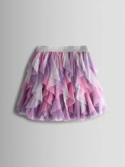 JoJo Maman Bébé Apple Unicorn Appliqué Top And Tulle Skirt Set