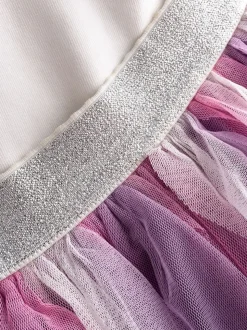 JoJo Maman Bébé Apple Unicorn Appliqué Top And Tulle Skirt Set