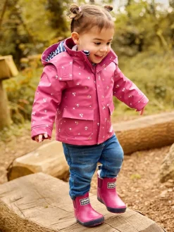 JoJo Maman Bébé Berry Pink Cosy Lined Ankle Wellies