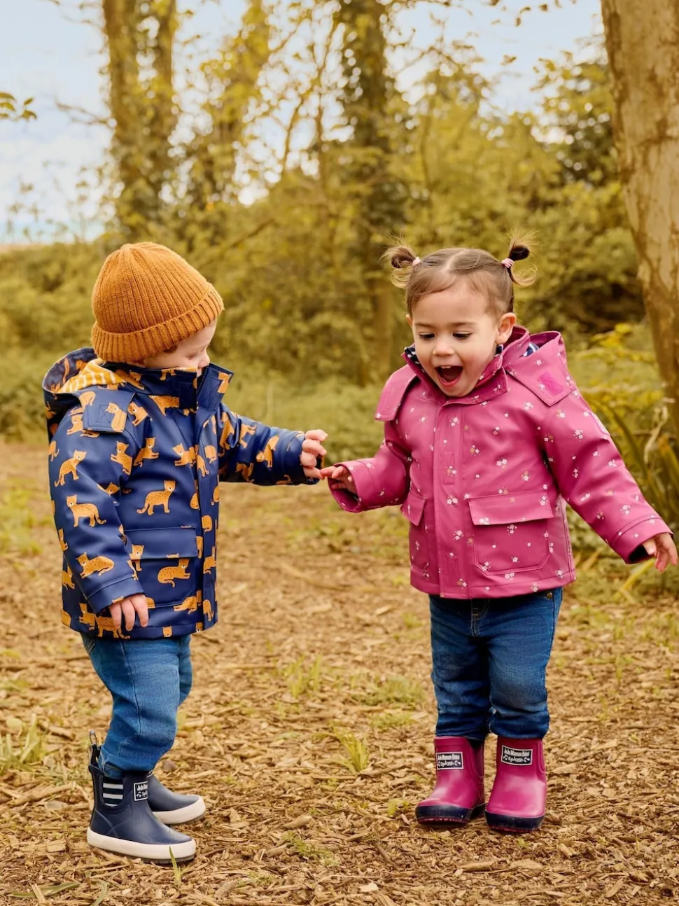 JoJo Maman Bébé Berry Pink Cosy Lined Ankle Wellies