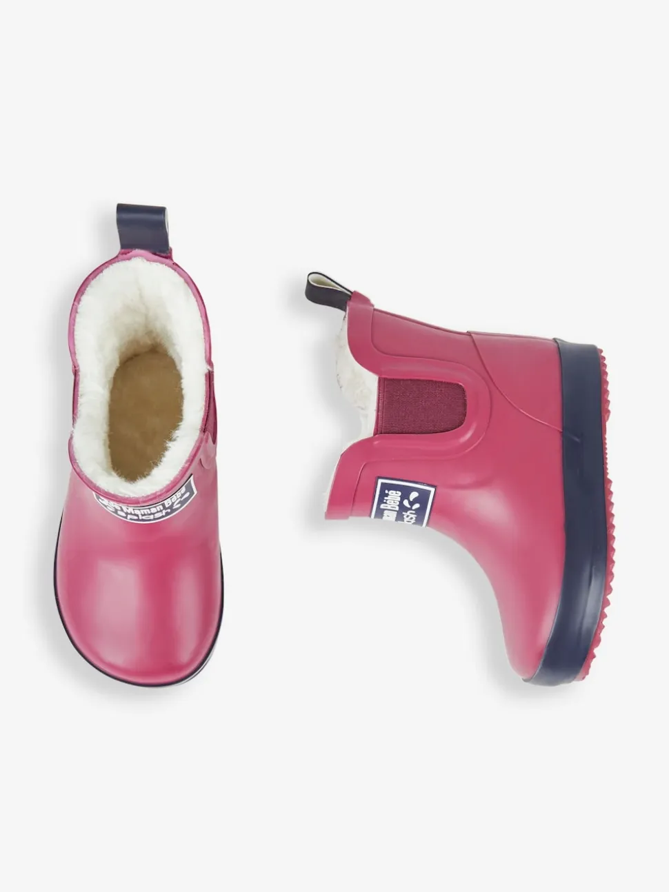 JoJo Maman Bébé Berry Pink Cosy Lined Ankle Wellies