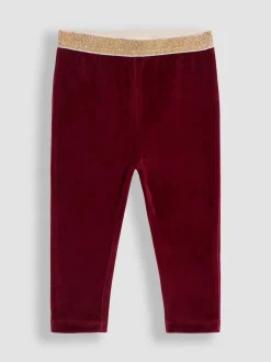 JoJo Maman Bébé Berry Purple Velour Leggings