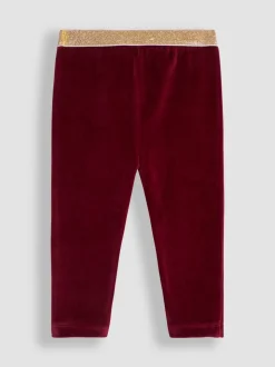 JoJo Maman Bébé Berry Purple Velour Leggings