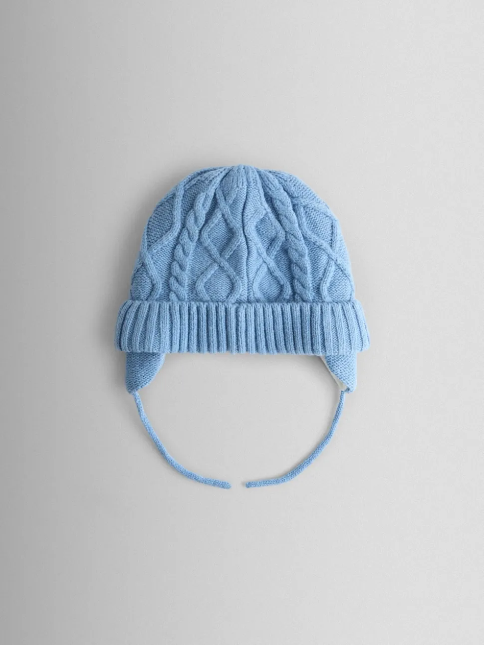 JoJo Maman Bébé Blue Floral Embroidered Cable Hat