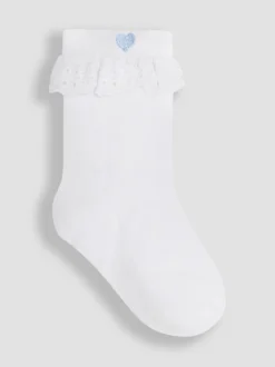 JoJo Maman Bébé Blue Frilly Socks 3 Pack