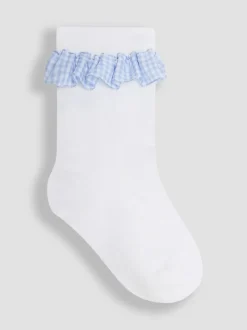 JoJo Maman Bébé Blue Frilly Socks 3 Pack