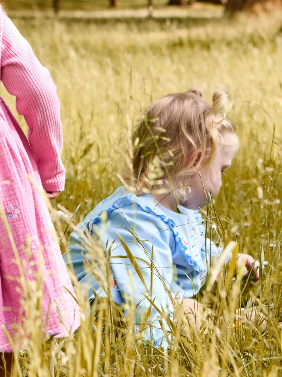 JoJo Maman Bébé Blue Mouse Tea Party Appliqué Yoke Dress