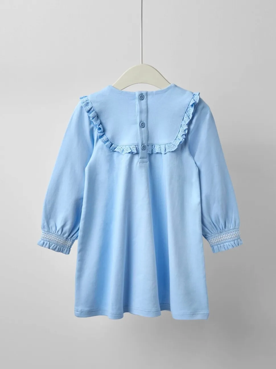 JoJo Maman Bébé Blue Mouse Tea Party Appliqué Yoke Dress