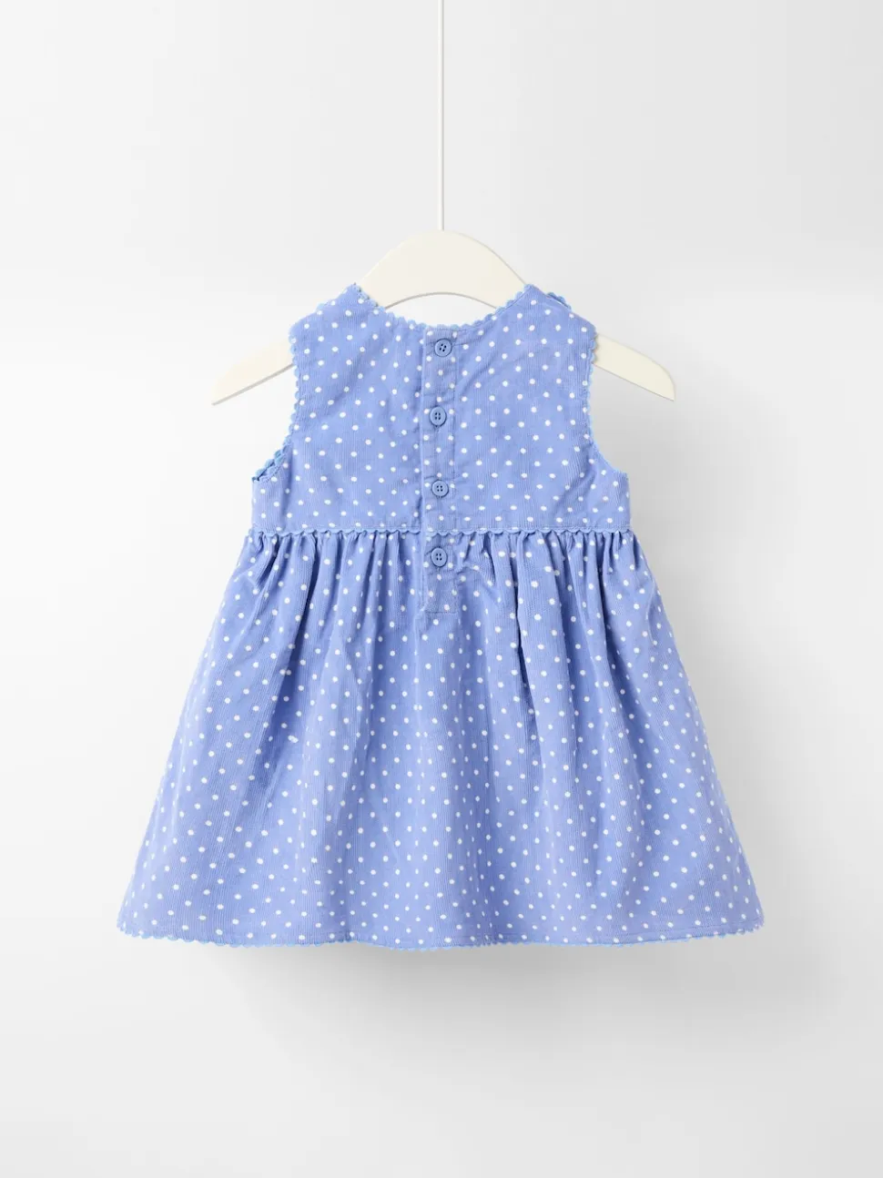 JoJo Maman Bébé Blue Mouse & Treats Appliqué Cord Dress and Top Set