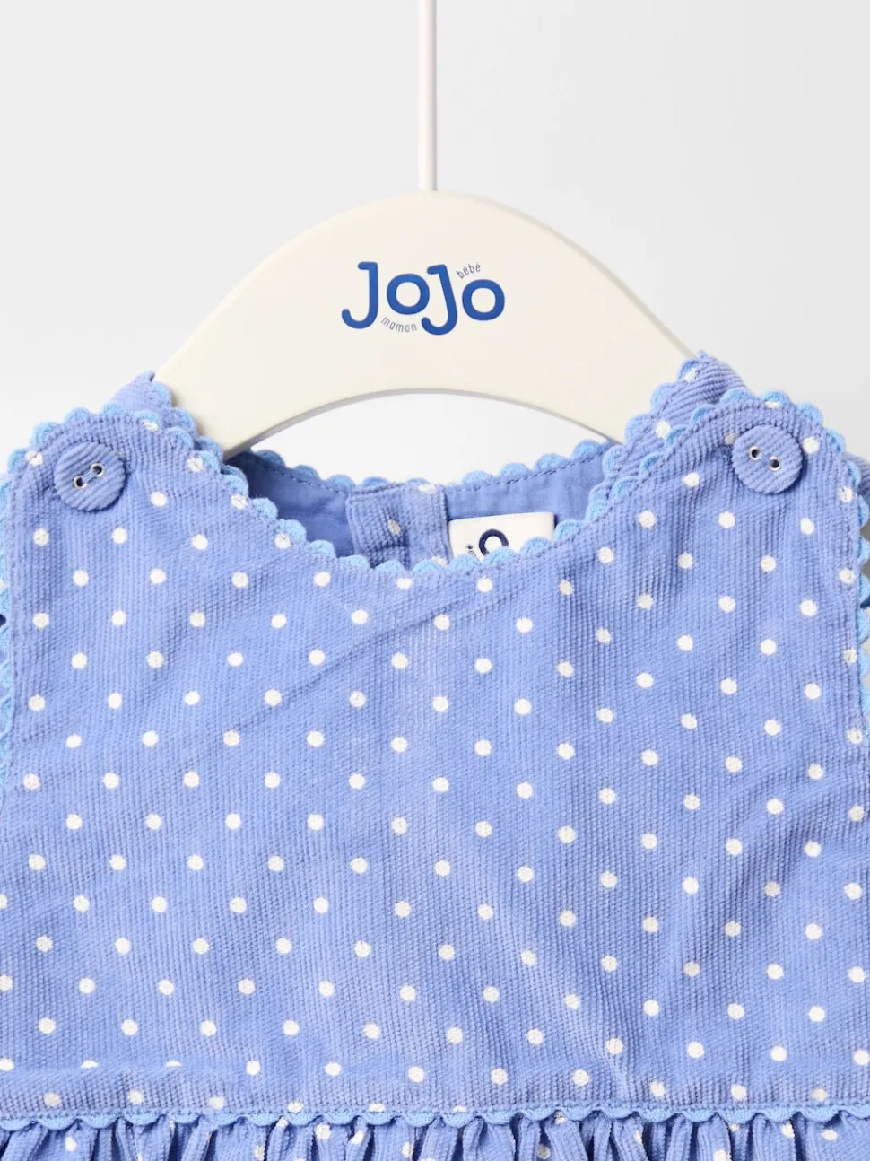 JoJo Maman Bébé Blue Mouse & Treats Appliqué Cord Dress and Top Set