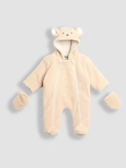 JoJo Maman Bébé Brown Bear Cosy Borg Character Pramsuit
