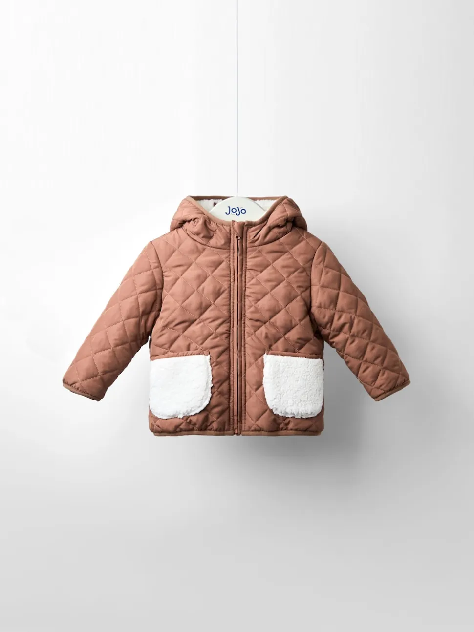 JoJo Maman Bébé Brown Bear Embroidered Reversible Jacket