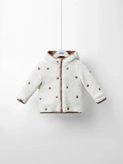 JoJo Maman Bébé Brown Bear Embroidered Reversible Jacket