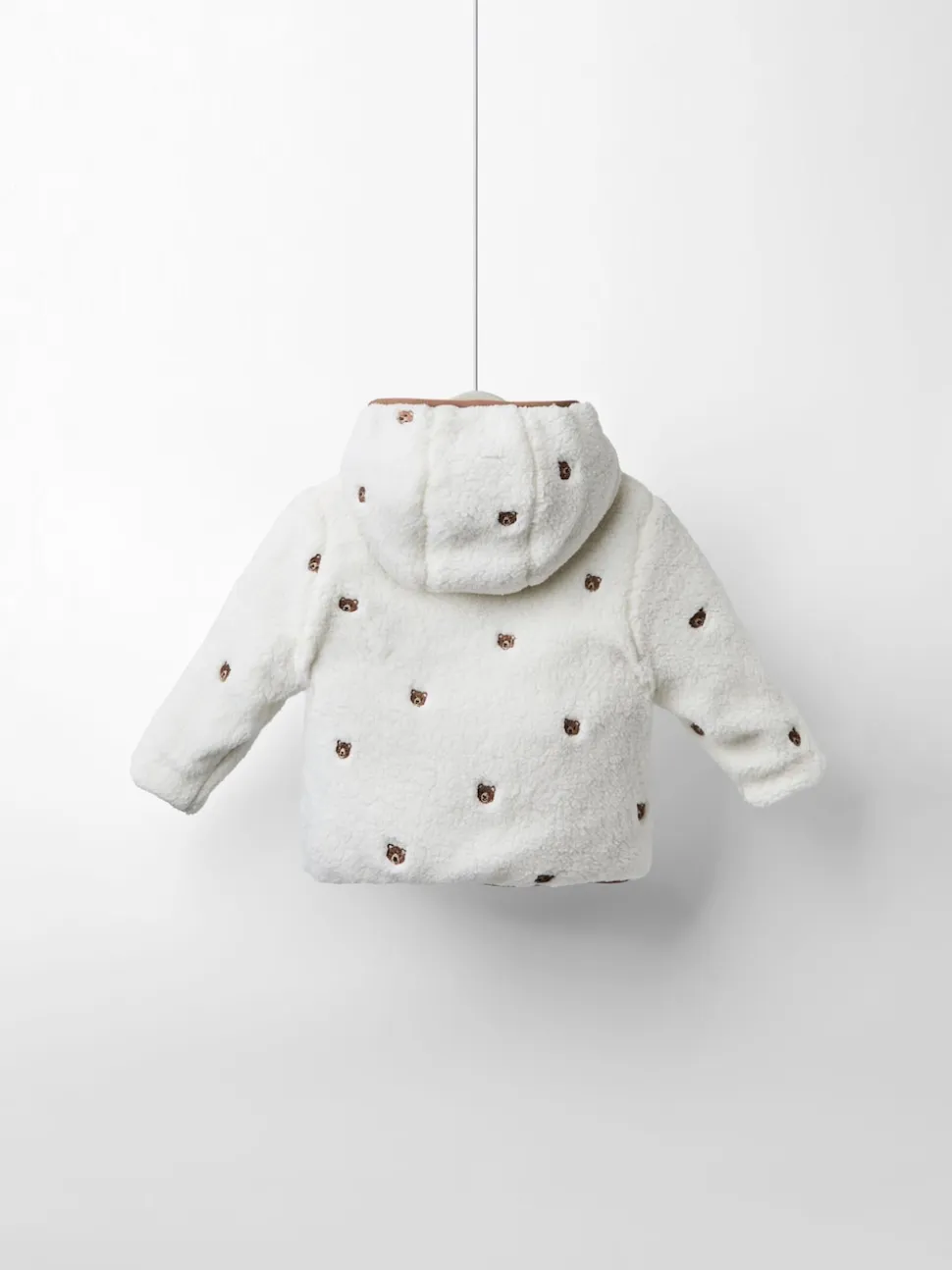 JoJo Maman Bébé Brown Bear Embroidered Reversible Jacket
