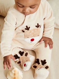 JoJo Maman Bébé Brown Novelty Christmas Baby Hat