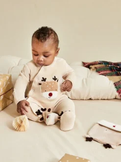 JoJo Maman Bébé Brown Novelty Christmas Baby Hat