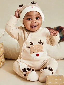 JoJo Maman Bébé Brown Novelty Christmas Baby Hat