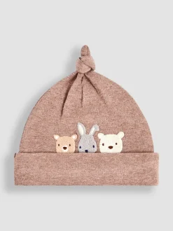 JoJo Maman Bébé Brown Woodland Friends Baby Hat