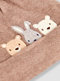 JoJo Maman Bébé Brown Woodland Friends Baby Hat