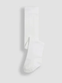 JoJo Maman Bébé White Cotton Rich Plain Tights