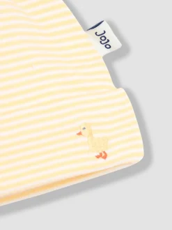 JoJo Maman Bébé Yellow Cotton Embroidered Baby Hat